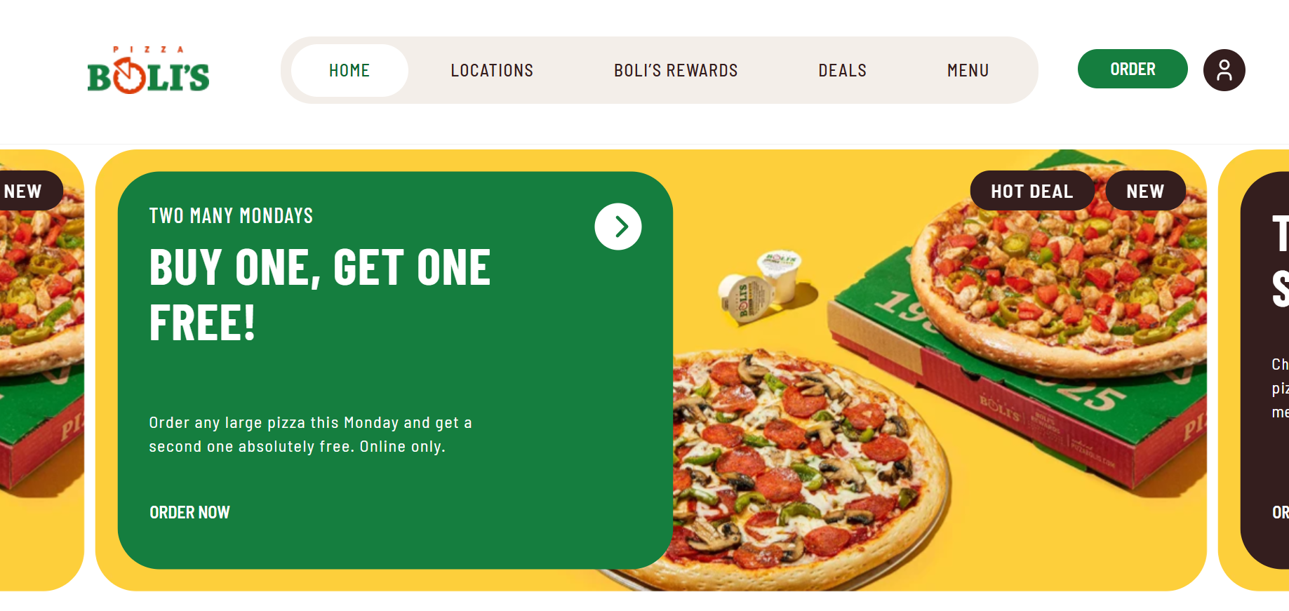 Pizza Boli's website